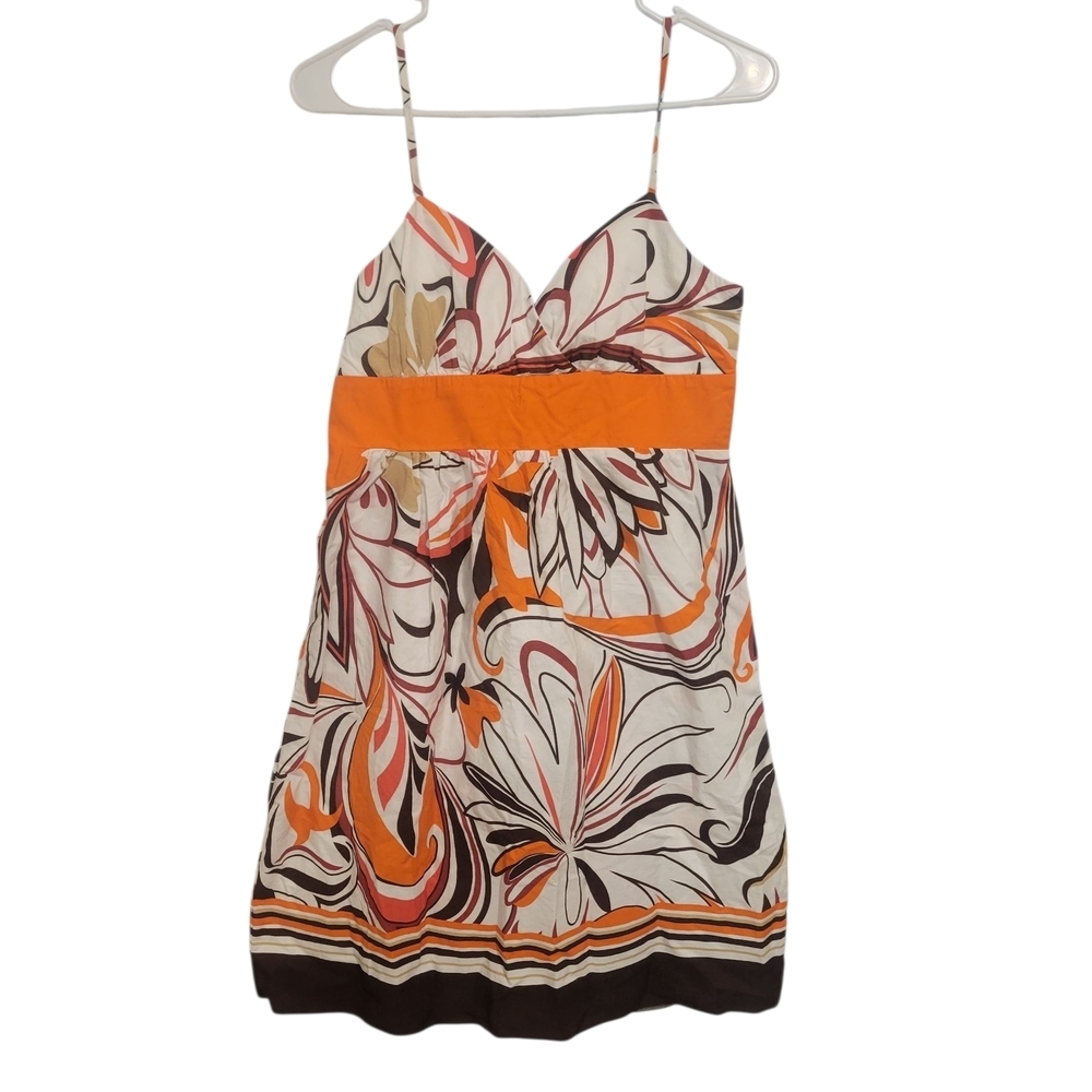 My Michelle Floral Mini Dress - Orange, Black, and White